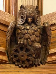Owl detail in library